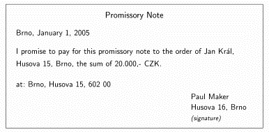 Example Promissory Note