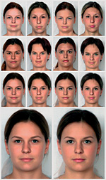 Srovnání originálních a průměrných obličejů