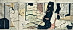 Nindža znásilňující manželku svázaného samuraje