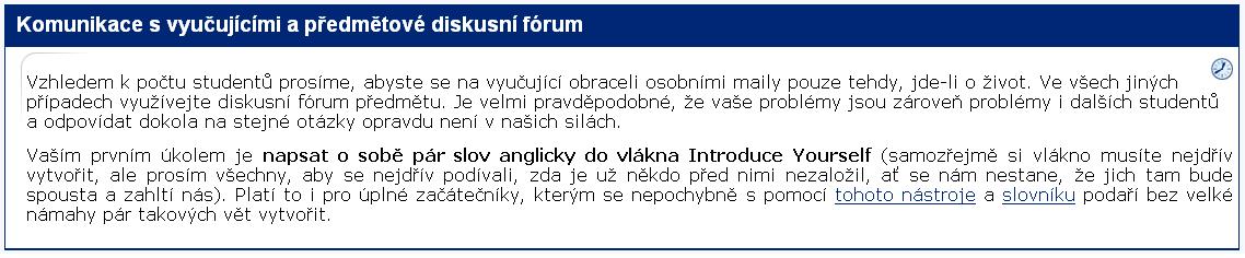 Ukázka textu k diskusnímu fóru v interaktivní osnově Ukázka textu k diskusnímu fóru v interaktivní osnově