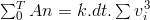 \sum_0^T{An}=k.dt.\sum{v_i^3}