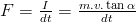 F=\frac{I}{dt}=\frac{m.v.\tan\alpha}{dt}