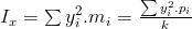 I_x=\sum{y_i^2}.m_i=\frac{\sum{y_i^2}.p_i}{k}