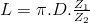 L=\pi.D.\frac{Z_1}{Z_2}