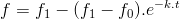 f=f_1-(f_1-f_0).e^{-k.t}