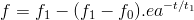 f=f_1-(f_1-f_0).ea^{-t/t_1}