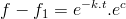 f-f_1=e^{-k.t}.e^c