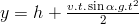 y=h+\frac{v.t.\sin\alpha.g.t^2}{2}