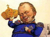Friedrich Vilém IV. – karikatura znázorňující odmítnutí císařské koruny 1849