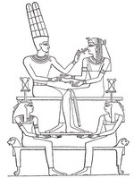 Královna Ahmose s králem bohů a pánem trůnů Obou zemí Amenreem v intimní chvíli