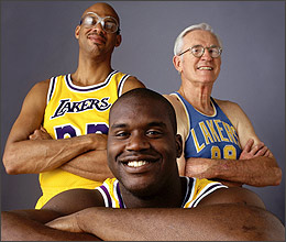 Obr. 1: Tři generace pivotů LA Lakers (zleva Jabbar, O´Neil, Mikan)