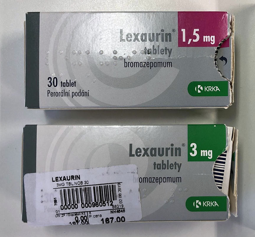 Ukázka léku proti poruchám spánku (Lexaurin)