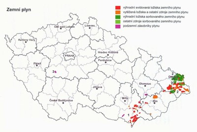 Obr. 87 Ložiska zemního plynu ČR, stav 2007. Ročenka Geofondu, 2008