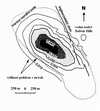 Obr. 11 Poklesy v Balwin Hills v důsledku těžby ropy. Inglewoodské ropné pole u Los Angeles. Murck et al., 1996.