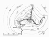 Obr. 13 Poklesy způsobené těžbou ropy. Inglewoodské ropné pole u Los Angeles. Murck et al., 1996.