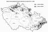 Obr. 17 Sesuvy a jiné nebezpečné svahové deformace na území ČR k 1. 1. 2007. Ročenka MŽP, 2007, podle ČGS.