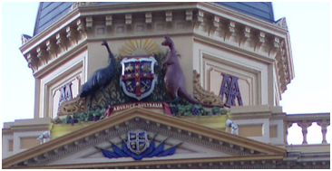 Státní znak na Adelaide Arcade