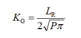 K_G = L_R / (2 * odmocnina (P * π))