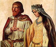 Fridrich I. Barbarossa s manželkou Beatrix Bourbonskou