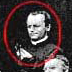 Gregor Mendel a ostatní mniši, kolem roku 1862. Mendel drží snítku fuchsie, rostliny, kterou také křížil.