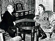 Emil Hácha při berlínském jednání s Hitlerem