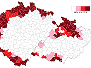 Podíl německého obyvatelstva v soudních okresech českých zemí – stav v roce 1930