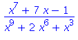 (x^7+7*x-1)/(x^9+2*x^6+x^3)