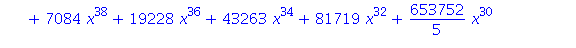 x^2+12*x^4+92*x^6+1/25*x^50+x^48+12*x^46+92*x^44+506*x^42+10626/5*x^40+7084*x^38+19228*x^36+43263*x^34+81719*x^32+653752/5*x^30+178296*x^28+208012*x^26+208012*x^24+178296*x^22+653752/5*x^20+81719*x^18...