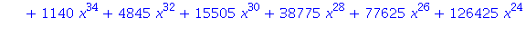 (Typesetting:-mprintslash)([v1 := 1/25*x^2*(x^8+5*x^6+10*x^4+10*x^2+5)*(x^40+20*x^38+190*x^36+1140*x^34+4845*x^32+15505*x^30+38775*x^28+77625*x^26+126425*x^24+169325*x^22+187760*x^20+172975*x^18+13245...