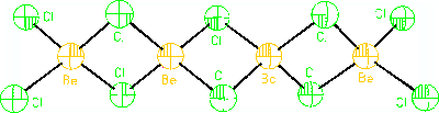 Model struktury pevného BeCl2