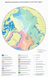 Obr. 74 Hranice zájmových sfér států v oblasti Arktidy.