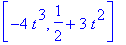 vector([-4*t^3, 1/2+3*t^2])