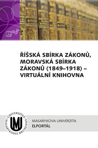 Říšská sbírka zákonů, Moravská sbírka zákonů (1849-1918) - virtuální knihovna